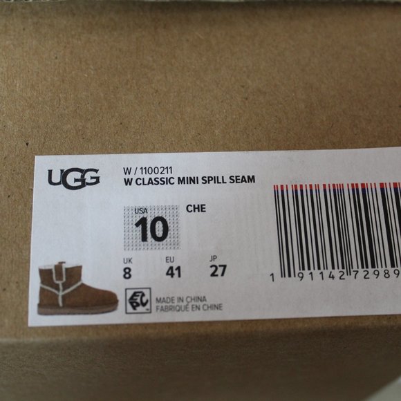 UGG NEW MINI SPILL SEAM SUEDE BOOTS CHESTNUT 10 11 - Picture 8 of 8